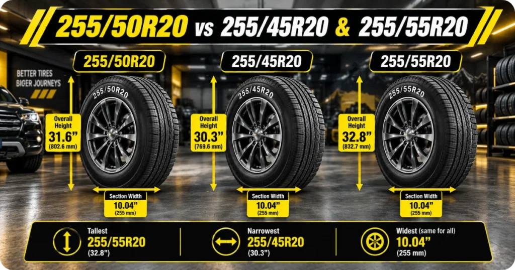255-50r20-vs-255-45r20-vs-255-55r20-tire-size